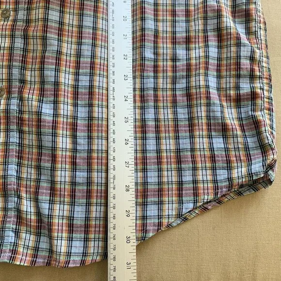 Wrangler Riata Classic Fit Shirt Rainbow Plaid Short Sleeve Button Down Mens L - Picture 8 of 11